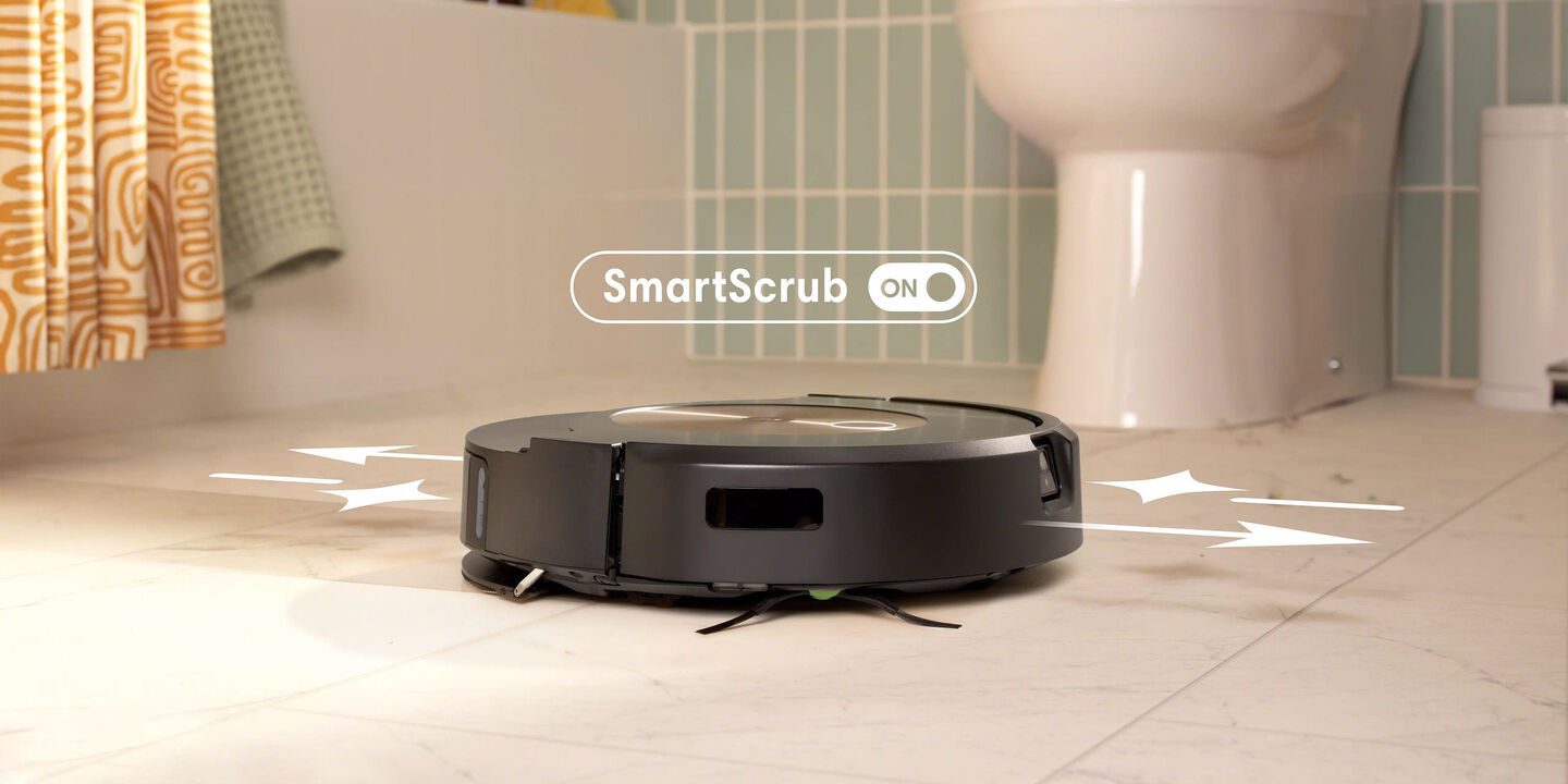 Com SmartScrub, o robot lava para a frente e para trás com uma pressão duas vezes mais profunda ao esfregar*